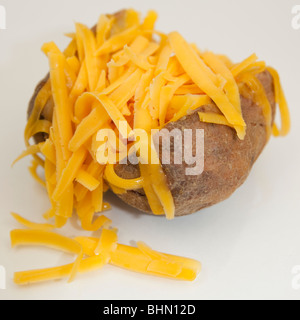 Jacket Potato with Grated Cheese Stock Photo