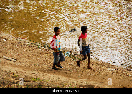 young karen boys , mae la  refugee camp(thai burmese border) , north of mae sot , tak province , north thailand Stock Photo