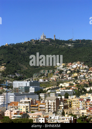 geography / travel, Spain, Barcelona, city views / cityscapes, view towards Tibidabo from Park Guell, Additional-Rights-Clearance-Info-Not-Available Stock Photo