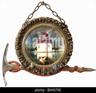 kitsch, wall picture with keyboard, souvenir, Germany, circa 1959, Stock Photo