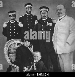 Goering, Hermann, 12.1.1893 - 15.10.1946, German politician (NSDAP), as child, group picture with his parents and officers of the 'SMS Carola', photo before 1900, Stock Photo