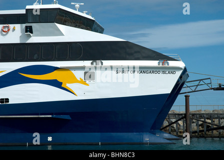 Spirit of Kangaroo Island ferry at Cape Jervis, Fleurieu Peninsula, South Australia Stock Photo