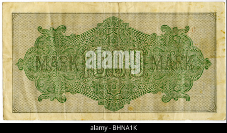 money / finance, banknotes, Germany, 1000 Mark, Reichsbank, Berlin, 15.9.1922, Stock Photo
