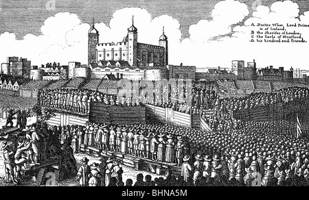 geography / travel, Great Britain, London, execution of Sir Thomas Wentworth, Earl of Strafford, Tower hill, 12.5.1641, Stock Photo