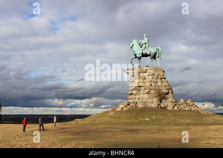 The Copper Horse equestrian statue of King George III that looks down the Long Walk to Windsor Castle from Snow Hill, Windsor Great Park, England, UK Stock Photo