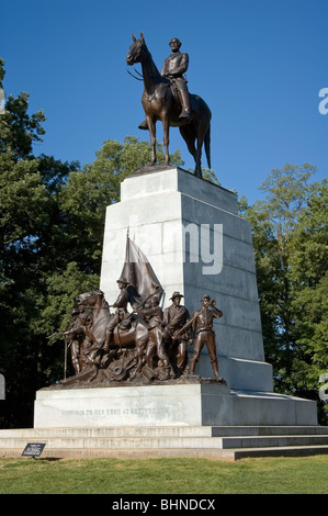 Picture of the Virginia monument at Gettysburg National Military Park, Pennsylvania; topped by a statue of General Robert E Lee. Stock Photo