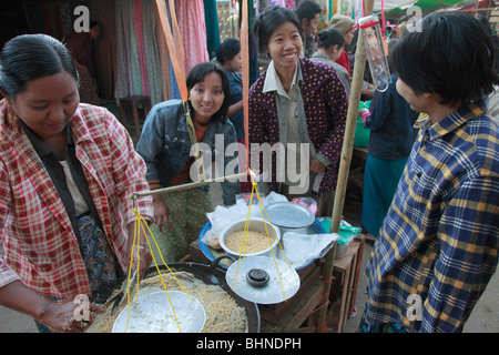 Myanmar, Burma, Chauk village, market, Stock Photo