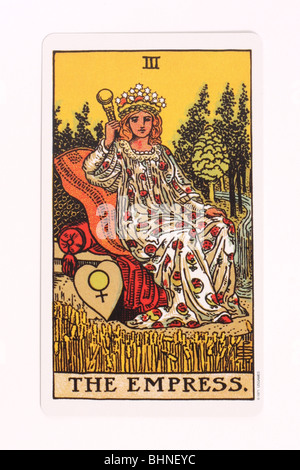 The Empress card from a traditional tarot pack. Stock Photo