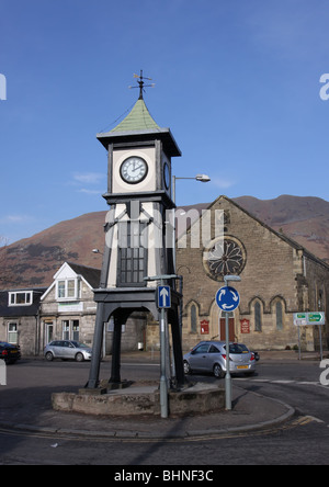 Murray Square Clock Tillicoultry Clackmannanshire Scotland February 2010 Stock Photo