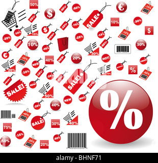 biggest Set of red price tags in vector design Stock Photo