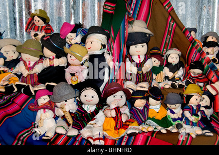 Flea market Mixture of South and central American Doll puppet dummy girl girls dolls puppets Stock Photo