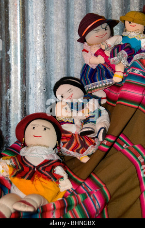 Flea market Mixture of South and central American Doll puppet dummy girl girls dolls puppets Stock Photo