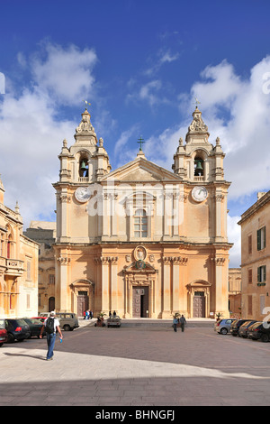 St Pauls cathedral, Mdina, Malta Stock Photo