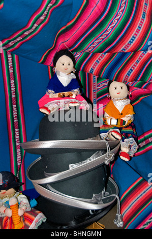 Flea market Mixture of South and central American Doll puppet dummy girl girls dolls puppets Stock Photo