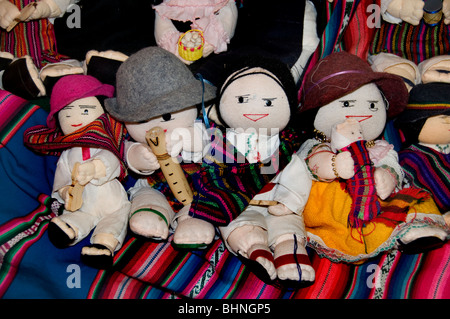 Flea market Mixture of South and central American Doll puppet dummy girl girls dolls puppets Stock Photo