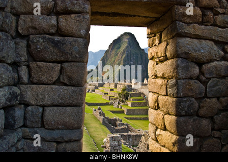 Machu Picchu, Peru, archaeological ruins, Inca civilization, South America, Indian culture, Stock Photo