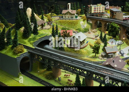 HO Scale Electric Model Toy train Large scale train set. Dresden Germany Stock Photo
