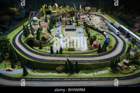 HO Scale Electric Model Toy train Large scale train set. Dresden Germany Stock Photo