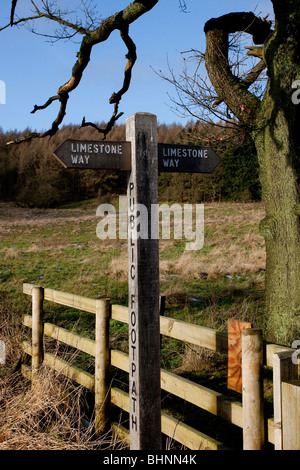 A Bridleway Signpost on The Limestone Way through Cave Dale, Castleton ...
