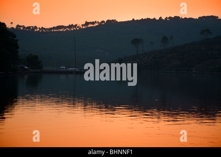 After sunset in Adriatica Stock Photo