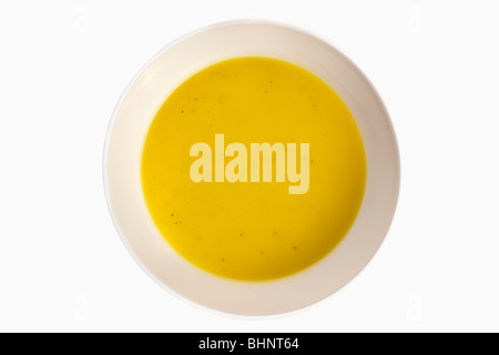 Bowl full of butternut Squash honey and sage soup Stock Photo