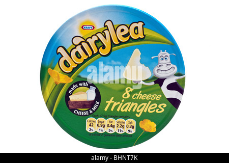 Dairylea 8 soft cream cheese triangles Stock Photo