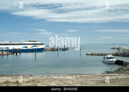 Spirit of Kangaroo Island ferry at Cape Jervis, Fleurieu Peninsula, South Australia Stock Photo