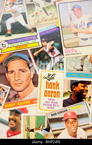 Baseball cards collection Stock Photo