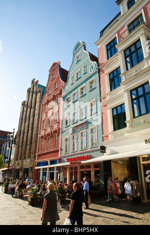 Shopping Street Kroepeliner Strasse, Old Town, Rostock, Mecklenburg ...