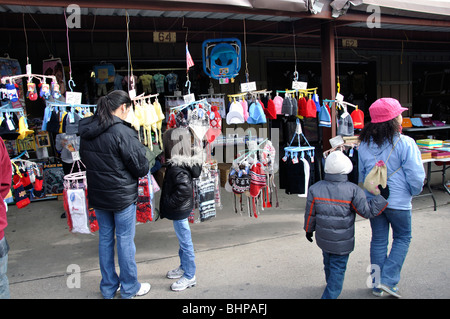 Cheap clothes on sale Traders Village - biggest flea market in Texas, Grand Prairie, TX, USA Stock Photo