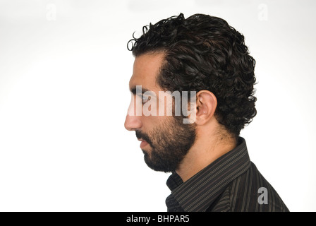 Profile portrait of a 25 years old Middle Eastern man Stock Photo