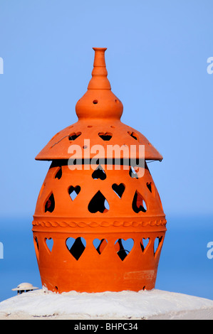 Traditional decorative roof pottery, Sifnos island, Greece Stock Photo