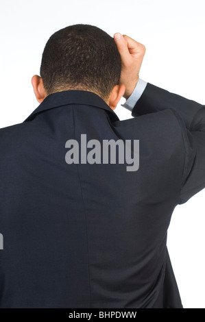 Rear view of a 30 years old Middle Eastern businessman hand on head Beirut Lebanon Middle East Stock Photo