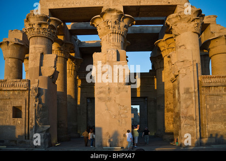 The double entrance to Kom Ombo Temple. Stock Photo