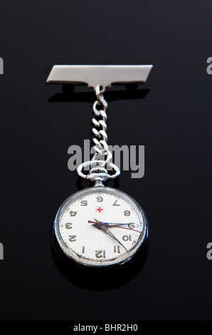 Nurse's fob watch Stock Photo