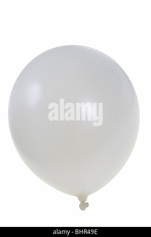 Pearl white big balloon isolated on white background (with clipping path) Stock Photo