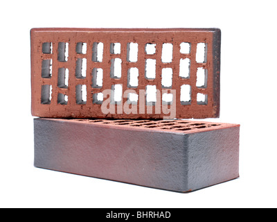 Two clinker bricks shot on white background Stock Photo