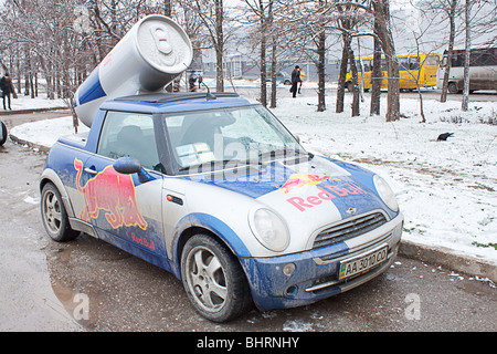 Car used in advertising campaign. Stock Photo