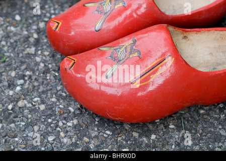 A pair of red Dutch clogs Stock Photo