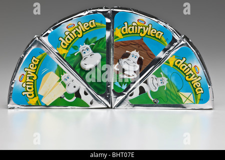 Half a pack of Kraft dairylea cream cheese portions Stock Photo