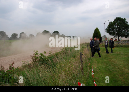 spectators along special stage at road rally Stock Photo - Alamy