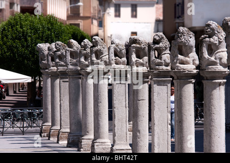 Statues outside the University of Valladolid part of the Camino de Lengua Castillana 'Plaza de la Universidad' Valladolid Spain