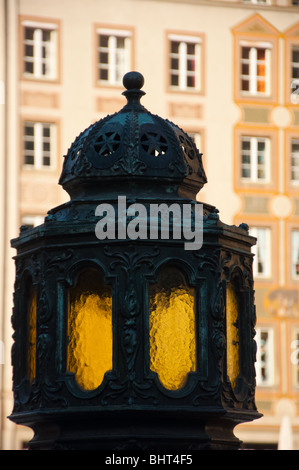 Lamp in Marienplatz, Munich Stock Photo