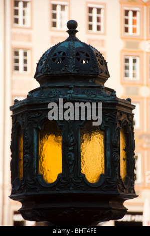 Lamp in Marienplatz, Munich. Stock Photo