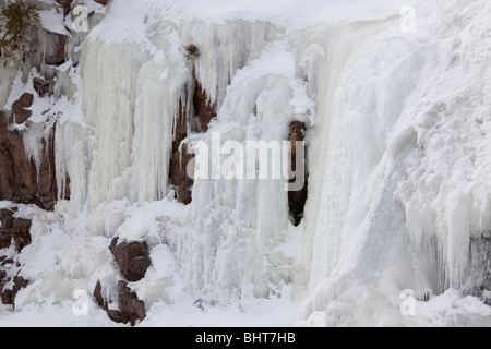 frozen Gooseberry Falls, Gooseberry Falls State Park, Minnesota Stock Photo