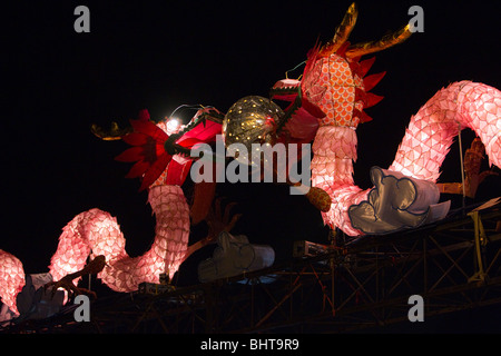 Chinese dragons lanterns at the 11th Auckland Lantern Festival, Albert Park, Auckland, New Zealand, Friday, February 26, 2010. Stock Photo