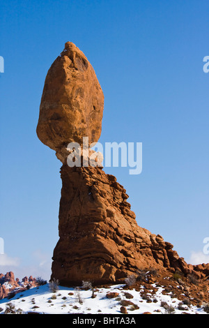 Balanced Rock at Arches National Park, Utah. Stock Photo