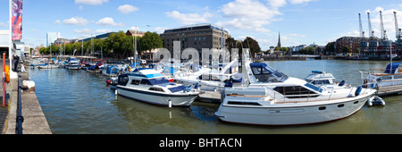 A panoramic view of Bristol Docks with the Arnolfini Gallery Stock Photo