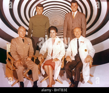 THE TIME TUNNEL - 1966/7  ABC/TCF TV series from l James Darren, Whit Bissell, Lee Meriweath, Robert Colbert  and John Zaremba Stock Photo