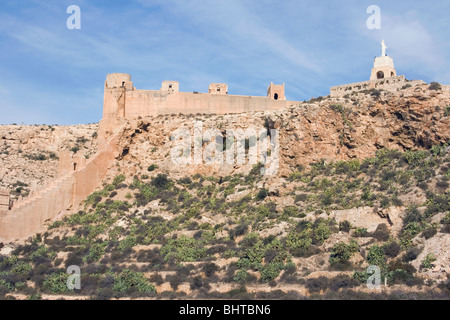 Almeria, Almeria Povince, Spain. Muralla de la Hoya y del Cerro San Cristobal at the Alcazaba Stock Photo